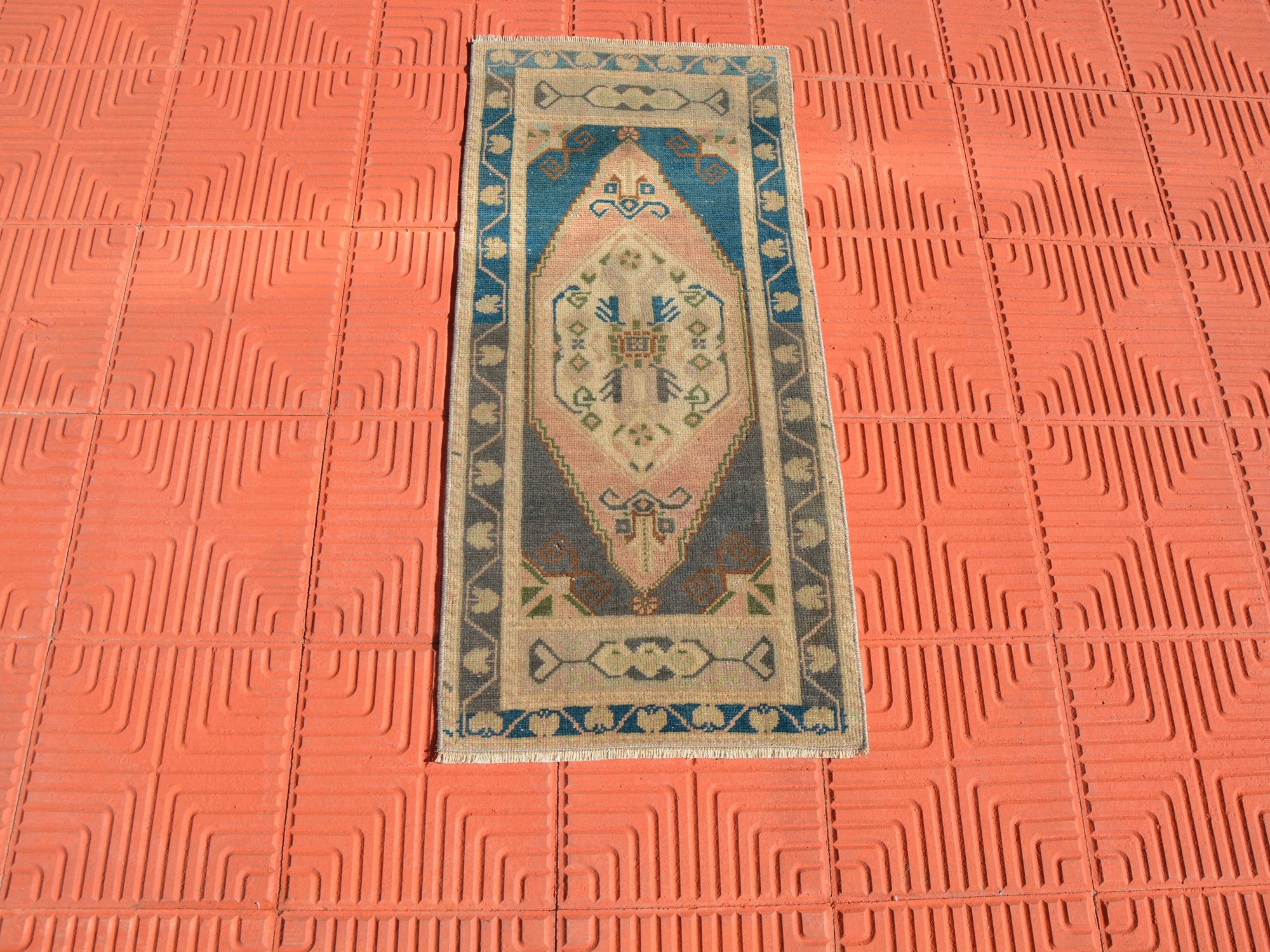 Turkish Rug,Handmade Doormat Rug, Antique Rug, Moroccan Rug, Vintage Turkey Rug, Oriental Rug, Morrocan Rug,      1.6 x 3.5 Feet AG1626