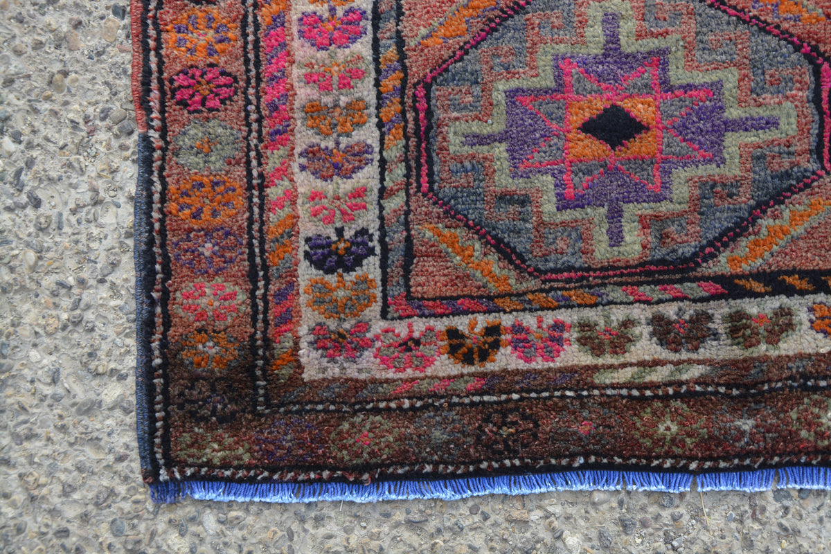 Pink Runner Rug Vintage, Vintage Oushak Anatolian Rug, Antique Rug Runner, Home Decor Runner, Rug Kilim Carpet,       11.6 x 2.8 Feet LQ423
