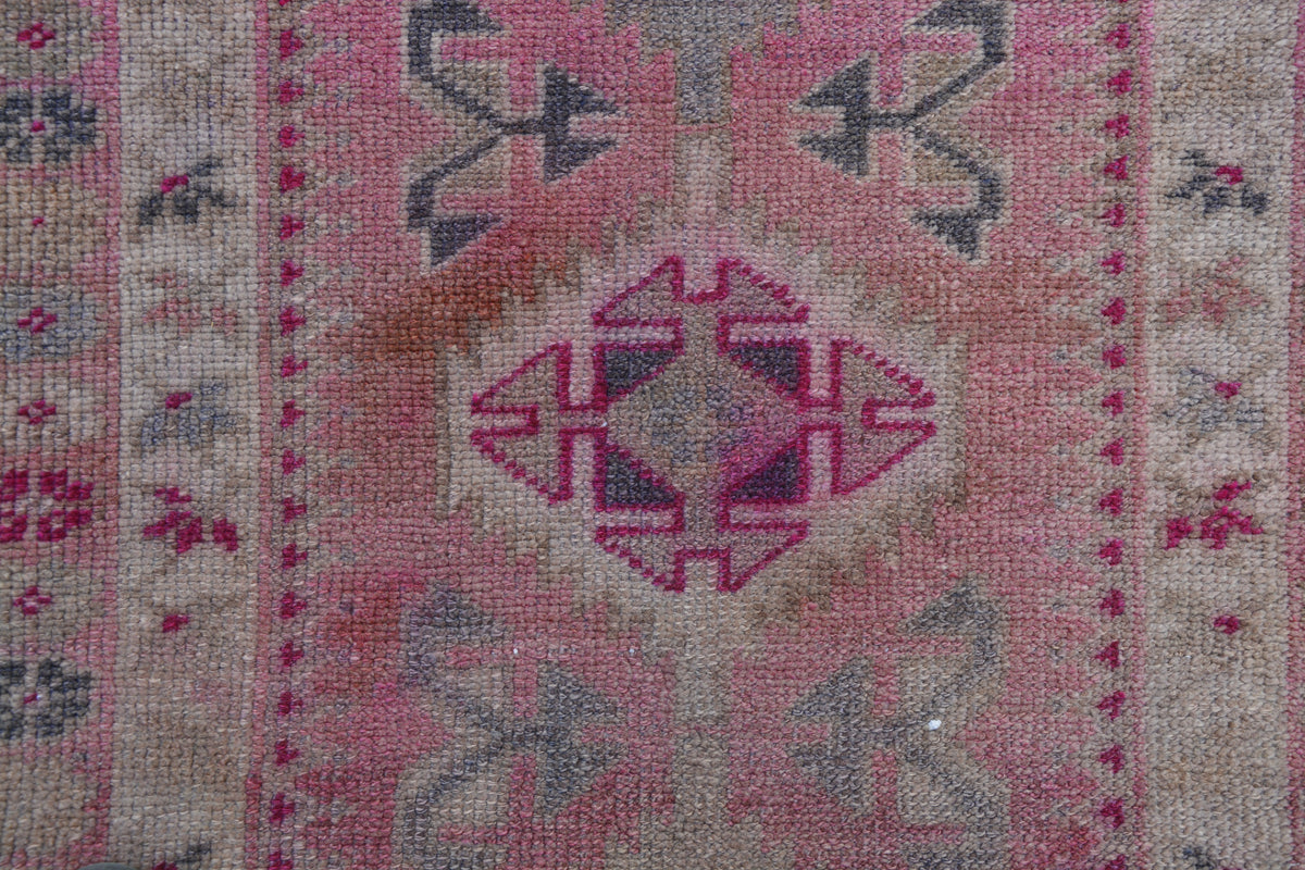 Pink Runner Turkey Rug, Pastel Runner  Kilim Oriental, Tribal Hallway Rug Runner, Pale Red Turkish Rug,      13.5 x 2.7 Feet LQ429