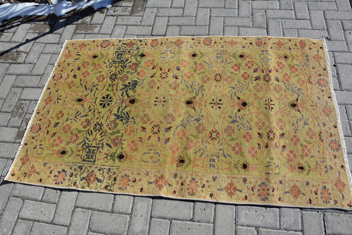 Vintage Rug, Antique Pastel Rug, Vintage Oriental  Turkish Home Decor    Rugs 3.6 x 5.9 Feet AG291