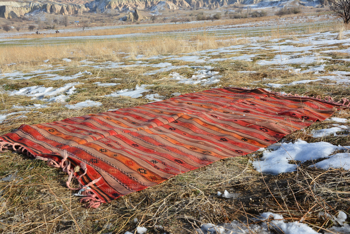 Striped Turkish Kilim Rug , Anatolian rug , Handwoven vintage kilim rug , Bohemian rug , boho  Navajo Rug , Vintage rug, 4.7x7.5 Feet AG132