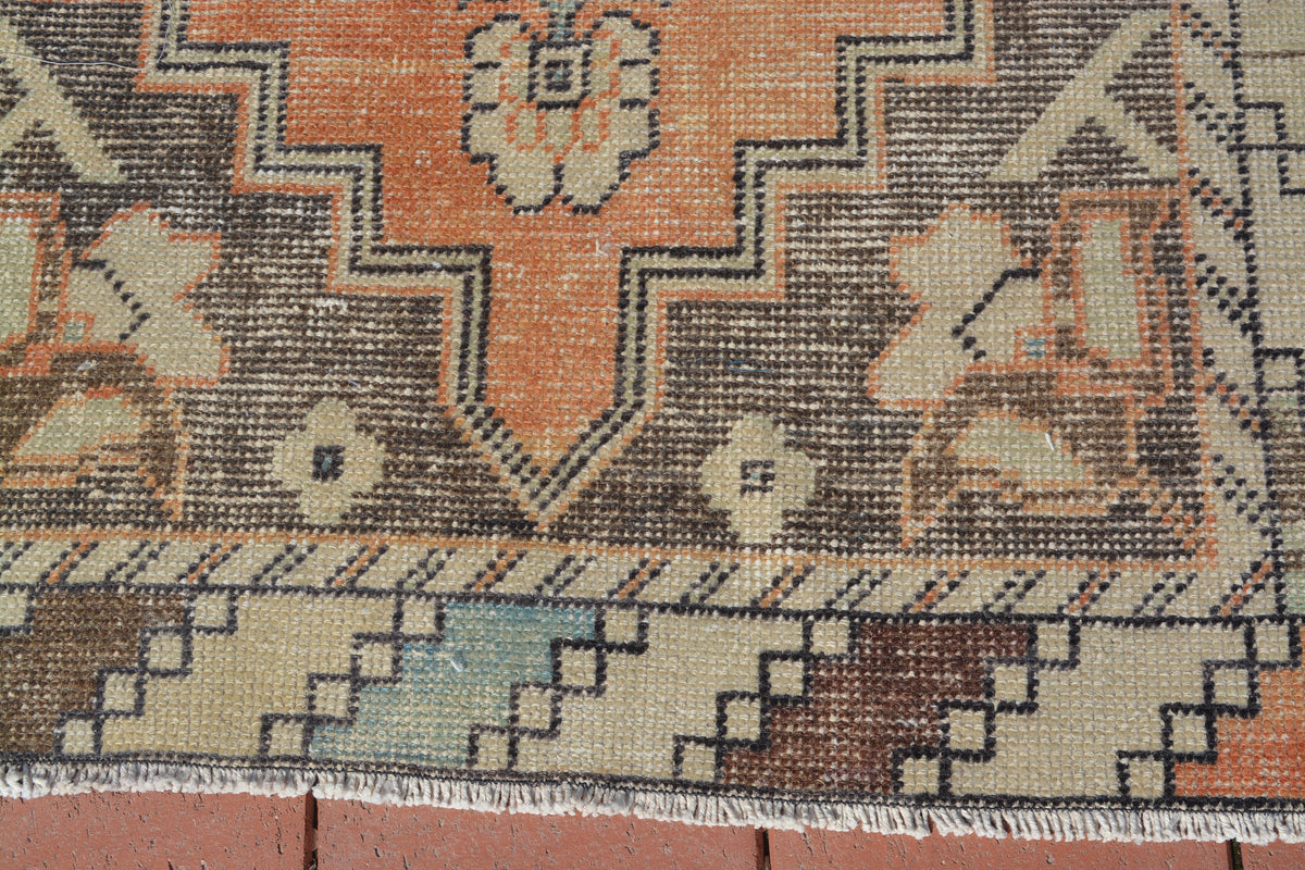 Oushak Rug, Turkish Rugs, Anatolian Rug, Vintage Rug, Handmade Rug, Oriental Rug, Kilim rug, Tribal rug, Over dyed Rug, 2.6x8.6 Feet AG330