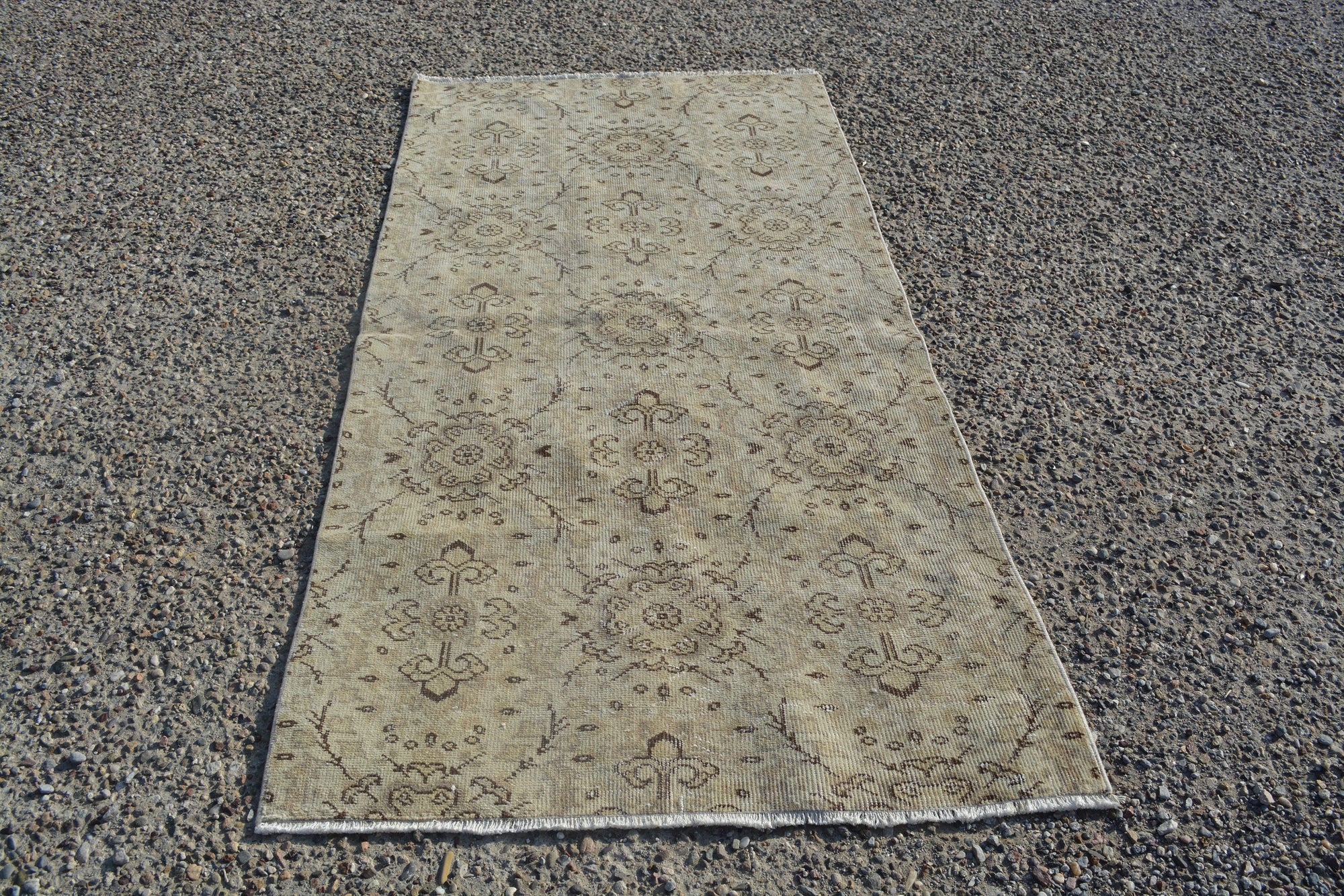 Turkish Rugs, Oushak Rugs, Area rug, Vintage Rugs, Handmade Rugs, Oriental Rug, Beige rug, Boho rug, Over dyed rug, 3.1x6.4  Feet AG394