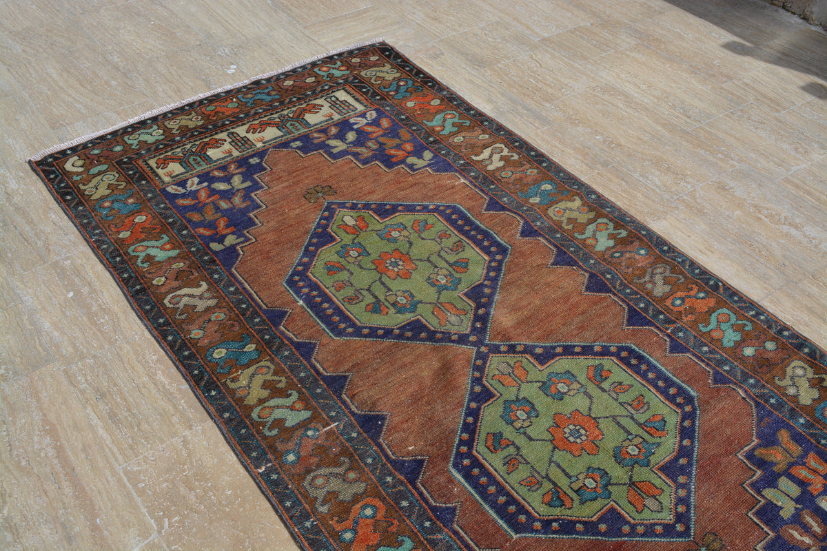 Turkish Rugs, Anatolian Rug, Area rug, Vintage Rugs, Handmade Rugs, Oriental Rug, Antique rug, Boho rug, Overdyed rug, 3.8x8  Feet AG423