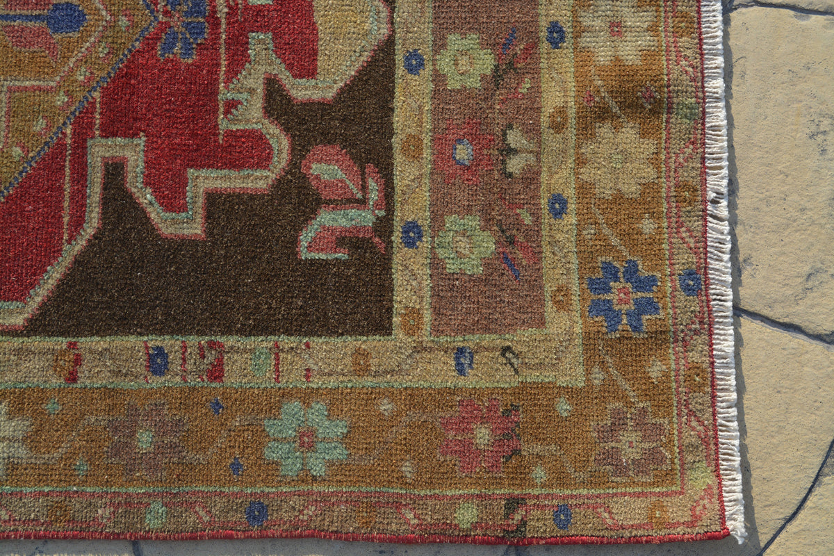 Oriental Rug, Turkish Rugs, Antique rug, Oushak  Rug, Area rug, Vintage Rugs, 3x6 turkish rug, Boho rug, Overdyed rug, 2.8x6.2  Feet  AG434