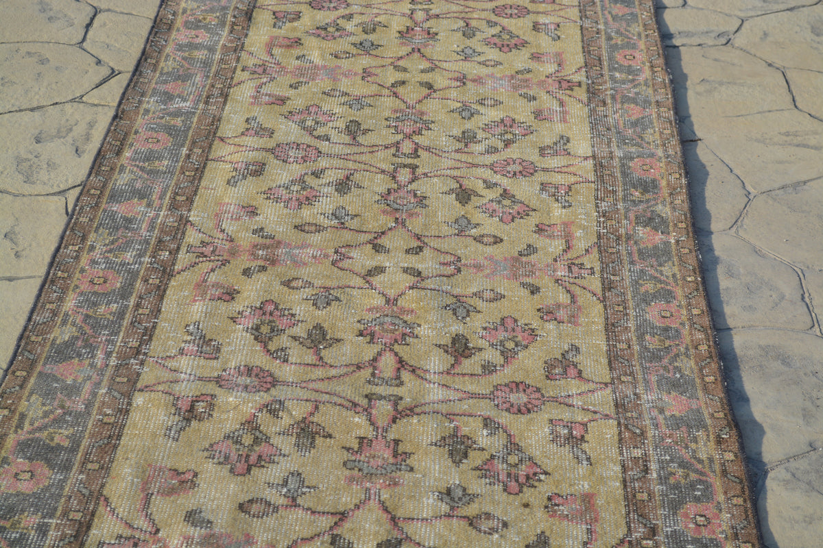 Oriental Rug, Turkish Rugs, Antique rug, Oushak  Rug, Area rug, Vintage Rugs, Oushak runner rug, Boho rug, Overdyed rug, 2.8x11.2 Feet AG435