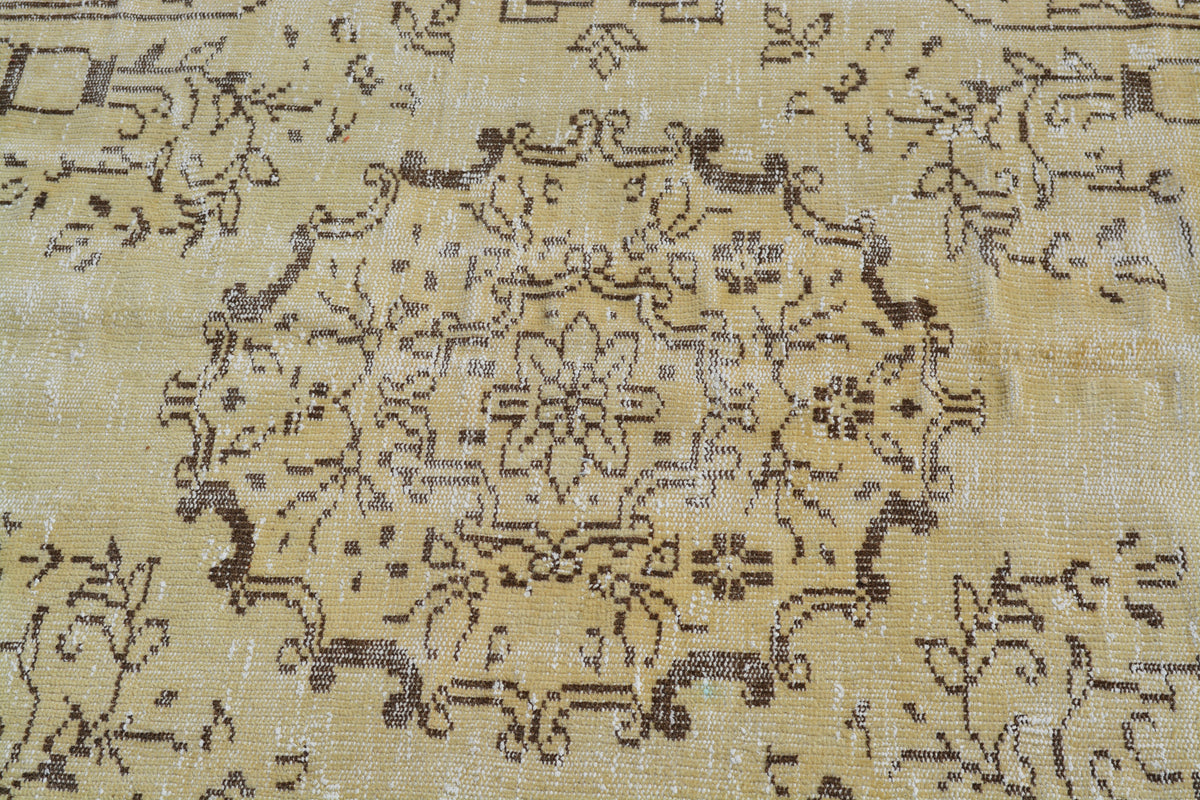Yellow Turkish  Oriental Rug, Antique Oushak  Rug, Area rug, Vintage Rugs, Oushak Area rug, Boho  Oriental rug, 5.6x9.6 Feet AG440