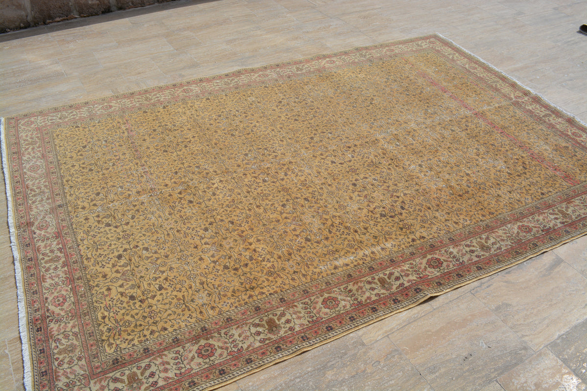 Turkish Rugs, Beige Rug, Antique rug, Oushak Rug, Area rug, Vintage Rugs, Turkish carpet, Large rug, Oriental rug, 6.2x9 Feet  AG455