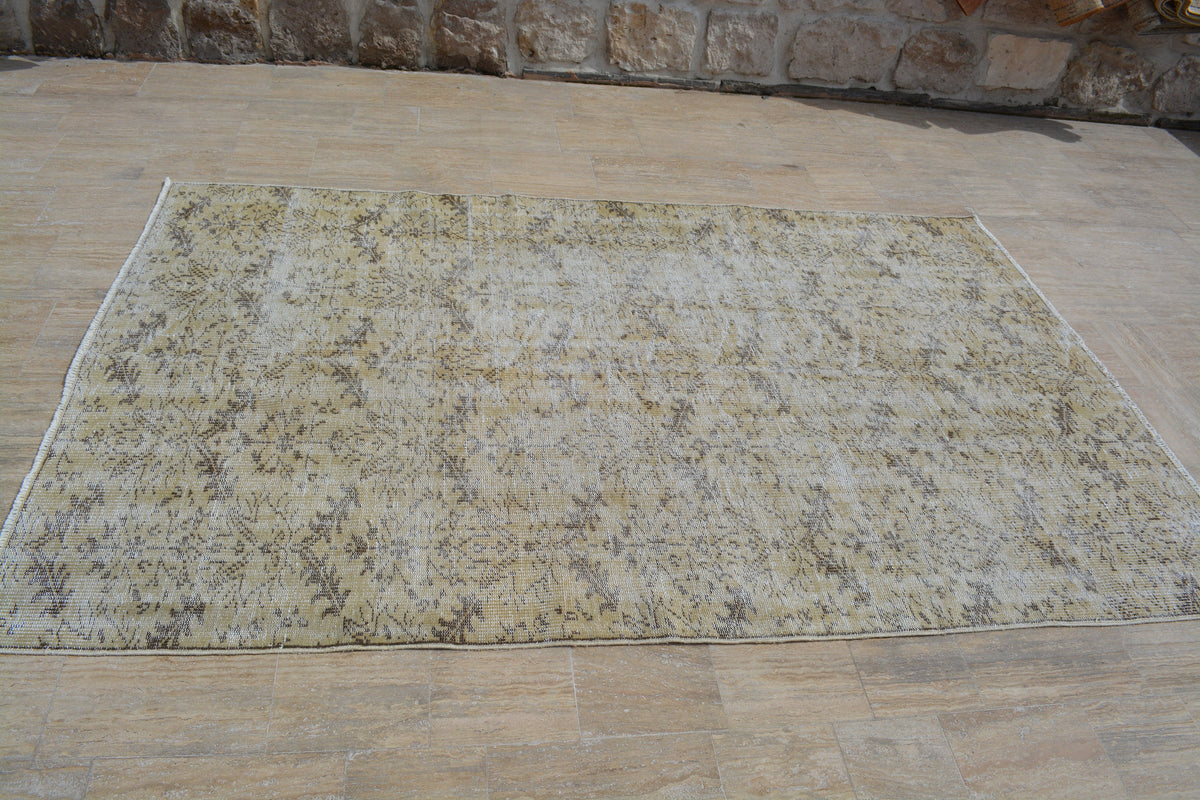 Turkish Rugs, Beige rugs, Antique rug, Oushak Rug, Area rug, Vintage Rugs, Turkish carpet, Large rug, Bohemian rug, 5.2x8.3 Feet AG475