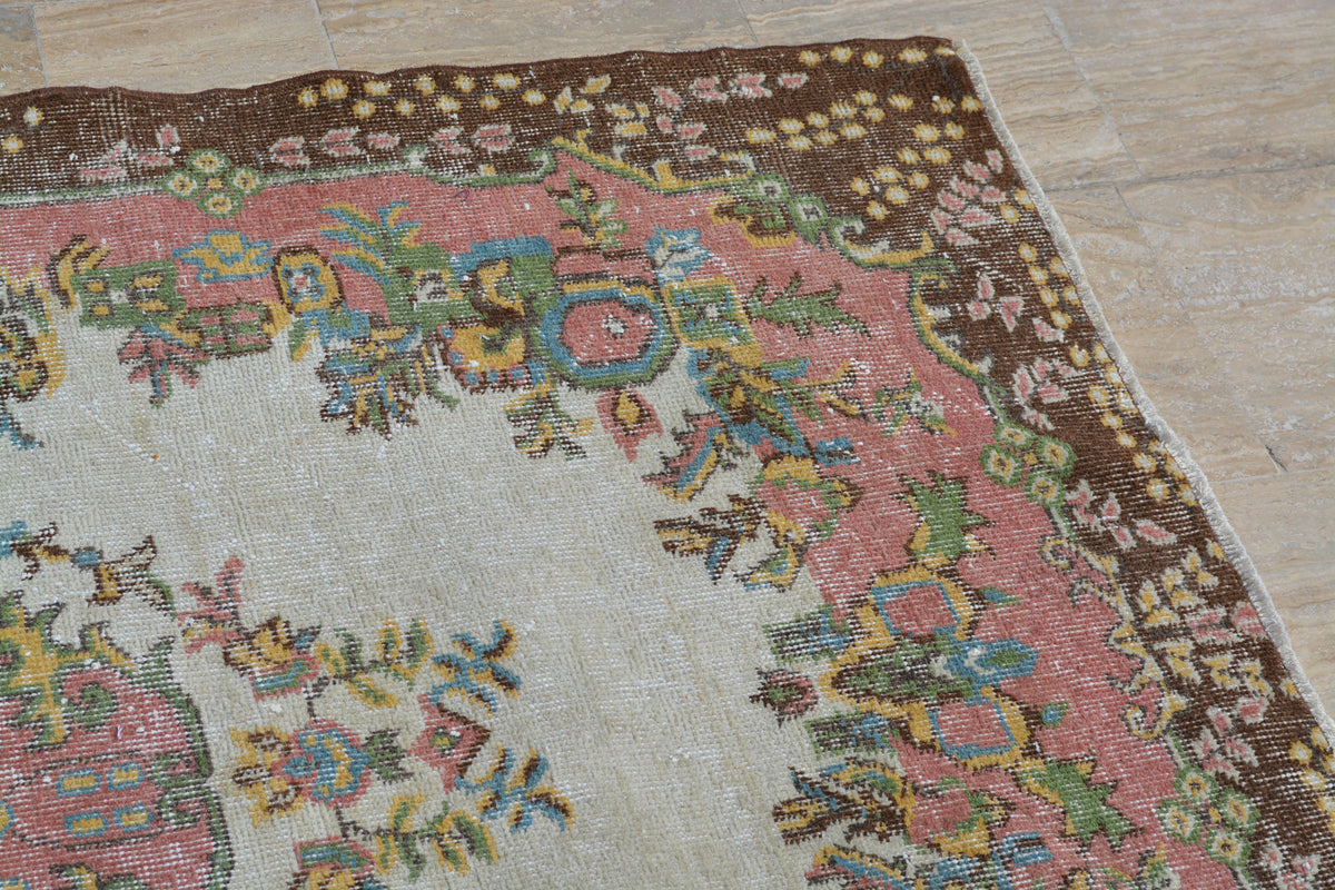 Turkish Rugs, Tribal  rugs, Antique rug, Oushak Rug, Area rug, Vintage Rugs, Turkish carpet, Medallion rug, Over dyed rug, 3.7x6.6 Ft AG494