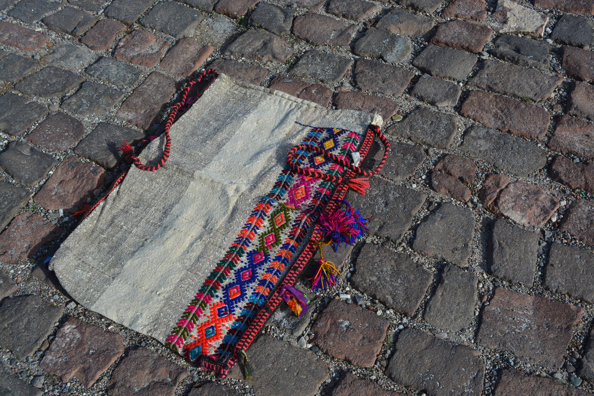 Oriental storage sack, Turkmen chuval, Turkish kilim rugs, Tekke chuval, Vintage decor, Turkish bag pillows, Kilim pillows, 2x3  Ft AG569