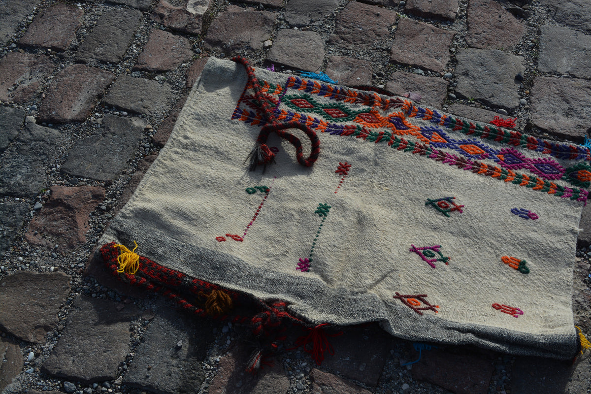 Oriental storage sack, Ersari chuval, Turkmen chuval, Turkish kilim rugs, Yomud chuval, Turkish bag pillows, Kilim pillows, 2.2x3.2 Ft AG576