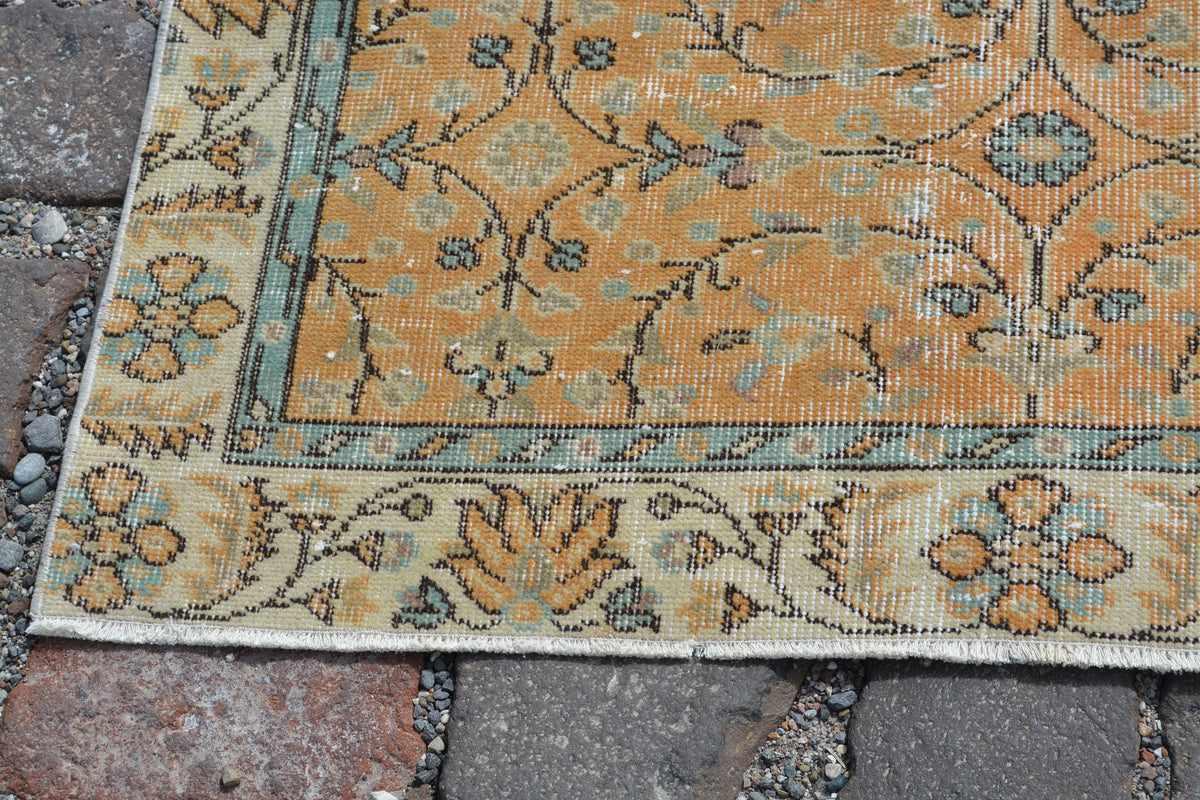 Turkish Rugs, Bohemian rug, Oushak rug, Boho rug, Area rug, Vintage Rugs, Turkish carpet, medium size rug, Over dyed rug, 3.4x6.6 Ft AG588