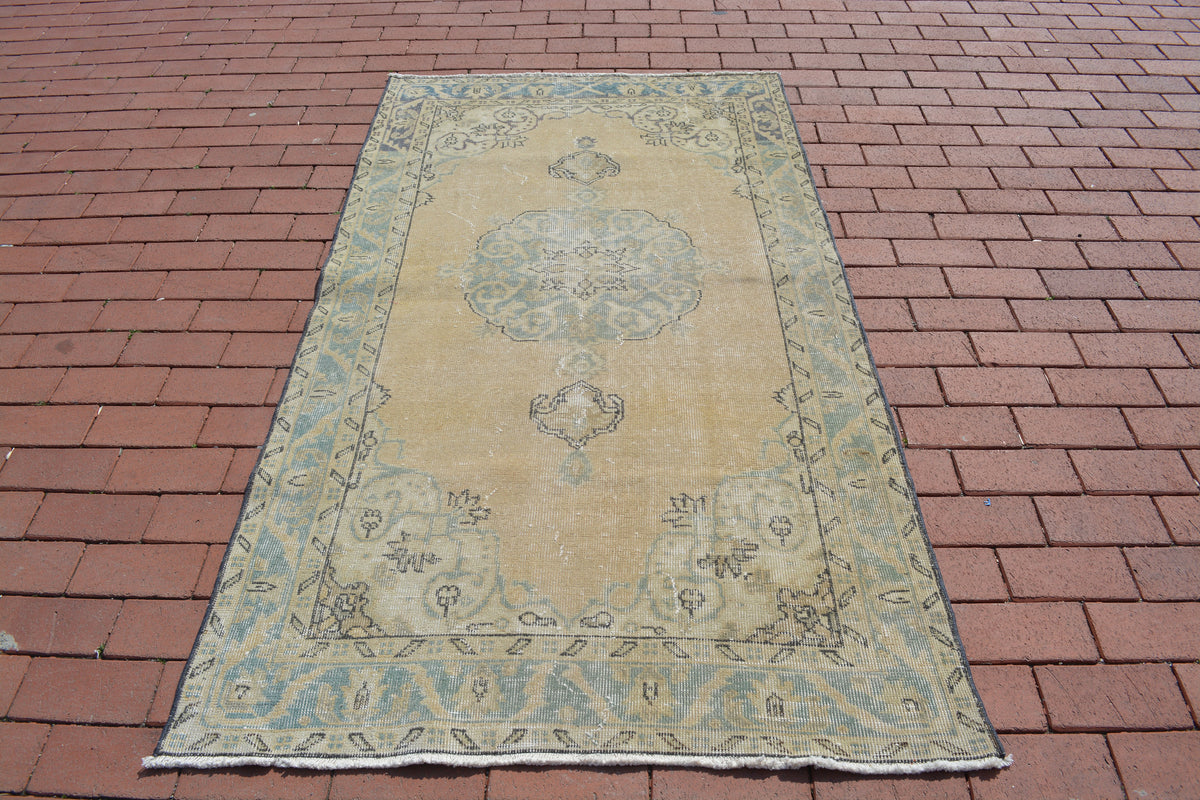 Oushak Rugs, Turkish Rug, Anatolian Rug, Vintage Rug, Handmade Rug, Oriental Rug, Kitchen rug, Tribal rug, Over dyed rug, 3.6x6.5 Feet AG346