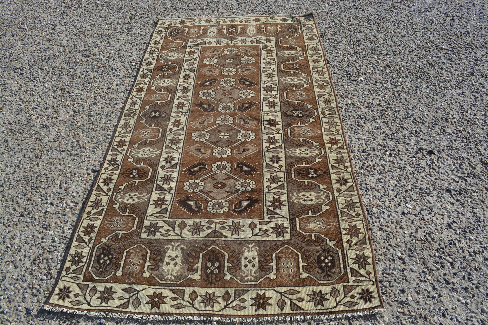 Turkish Rugs, Oushak Rugs, Area rug, Vintage Rugs, Handmade Rugs, Oriental Rug, Kitchen rug, Bohemian rug, Over dyed rug, 3.3x6.7 Feet AG379