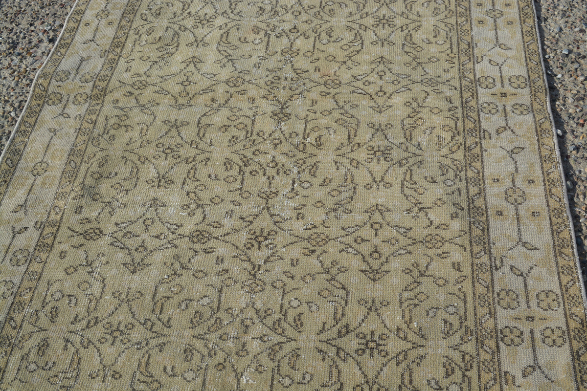 Turkish Rugs, Oushak Rugs, Area rug, Vintage Rugs, Handmade Rugs, Oriental Rug, Kitchen rug, Bohemian rug, Over dyed rug, 3.6x6.6 Feet AG385