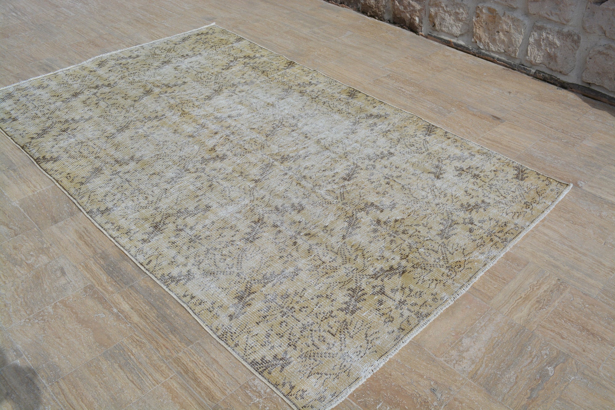 Turkish Rugs, Beige rugs, Antique rug, Oushak Rug, Area rug, Vintage Rugs, Turkish carpet, Large rug, Bohemian rug, 5.2x8.3 Feet AG475