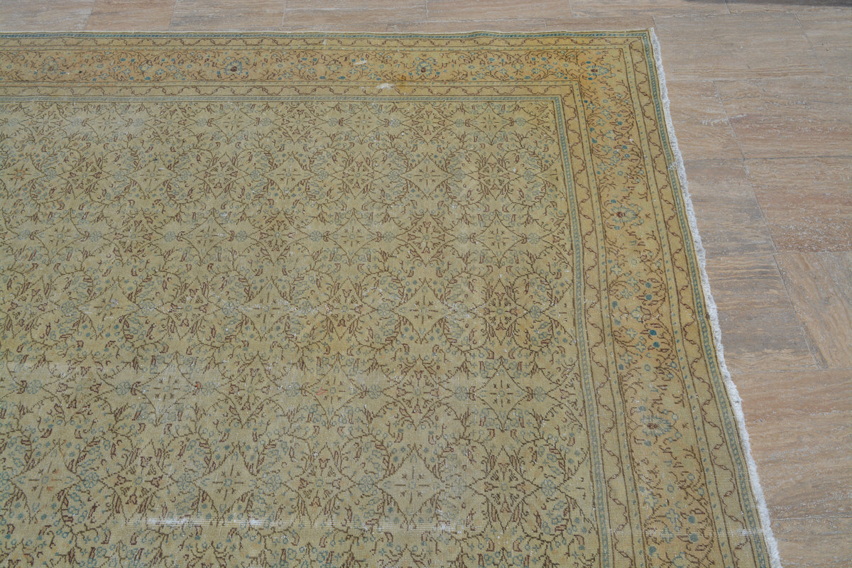 Turkish Rugs, Beige rugs, Antique rug, Oushak Rug, Area rug, Vintage Rugs, Turkish carpet, Large rug, Over dyed rug, 6.2x9.5 Feet AG478