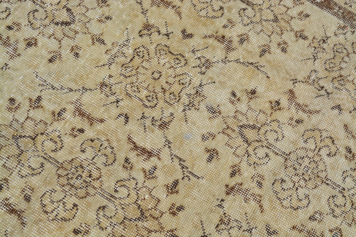 Yellow Turkey Tribal Organic Rug, Antique Oushak Rug, Area Vintage Rugs, Turkish carpet, Small Persian rug, 6.2x10.1 Ft AG520