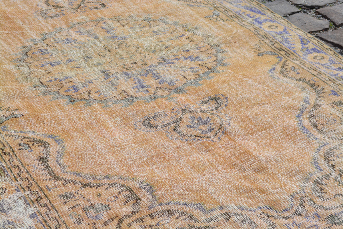 Orange rugs, Vintage turkish rugs, Area rug, vintage rug, oushak rug, orange rug, organic  rug, Handmade rug, Oriental rug, 5.9x9.1 Ft AG607