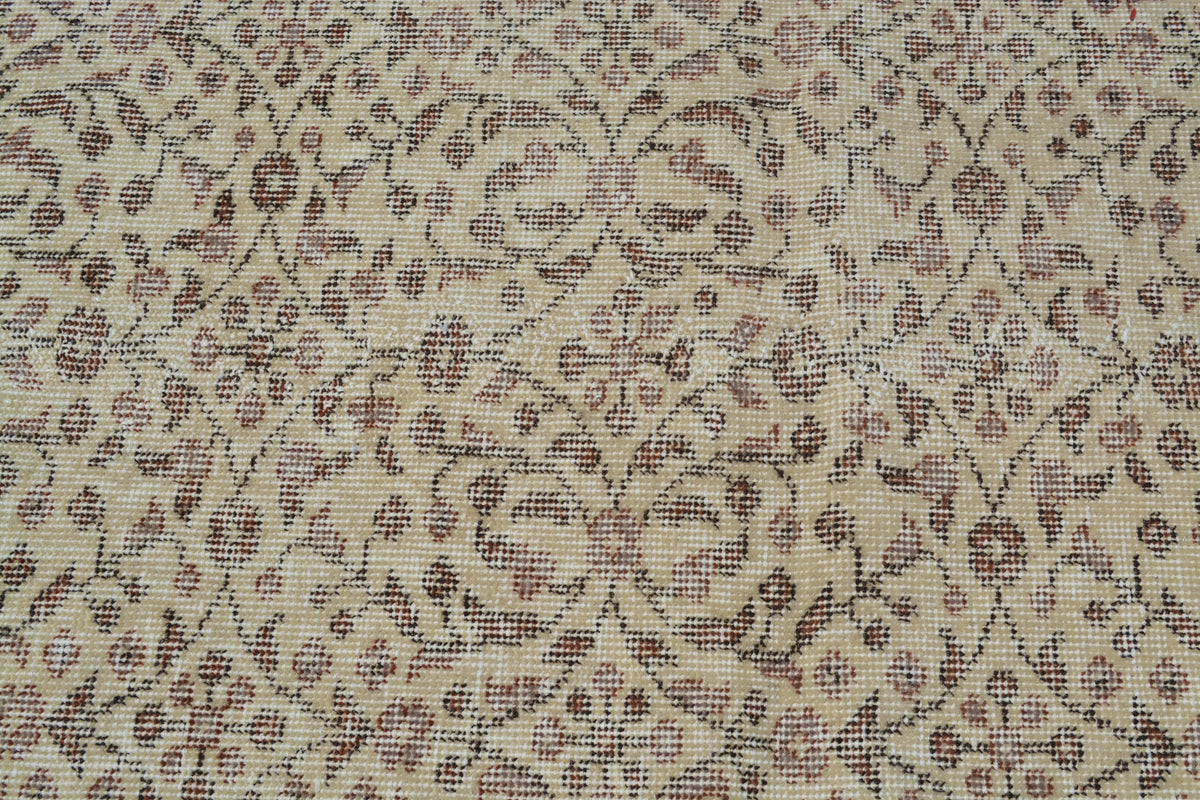 Turkish Oushak Rug, Wool Rug, Beige Rug, Ethnic Rug, Decorative Rug, Turkish Rugs, Kilim Rug, Turkish Carpet, Boho Rug,  4x6.8 Ft AG662