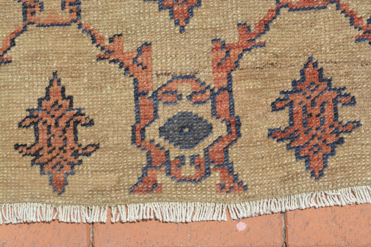 Turkish Rug, Corridor Rug, Hand knotted Rug, Natural Rug, Brown Vintage Rug, Vintage, Small Rug, Oriental Rug, Antique Rug, 2.3x9.5 Ft AG664