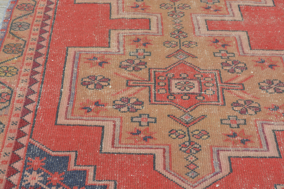 Turkey Rug, Bohemian  Antique Carpet, Boho  Traditional Rug, Turkish Rugs,   4x8 Oushak Rugs  4.1X8.3 Ft AG761