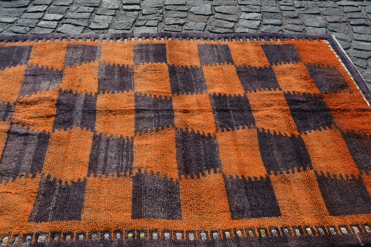 Turkish Tulu Rug, Turkish Oushak Rug, Muted Colors Rug, Handmade Rugs, Muted Rugs, Handmade Orange Rug, Decorative Rug, 5.8X7.5 Ft AG791