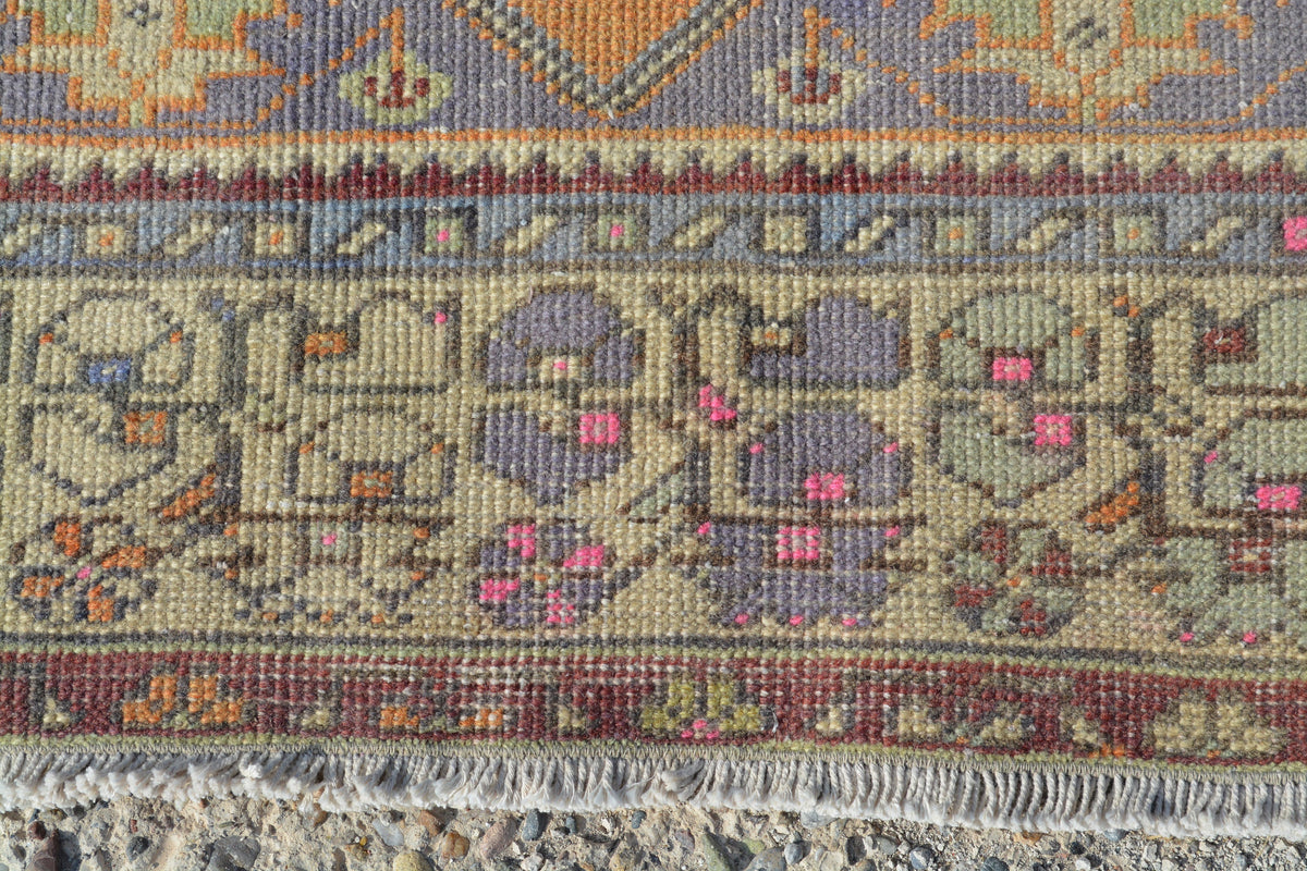 Vintage Rug, Turkish Rug, Blue Oushak Rug, Oushak Kilim Rug, Oriental Persian Rug,  4.2X8.1 Ft AG833