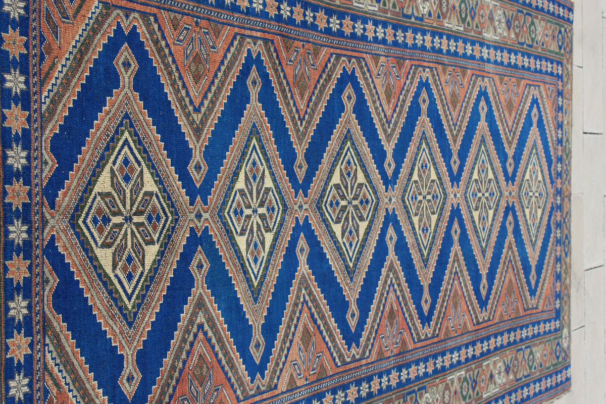 Turkey Rug, Blue Floor Pastel Modern Persian Bohemian Rugs, Distressed Oushak Turkish Rug,  5.3X10.4 Feet  AG869