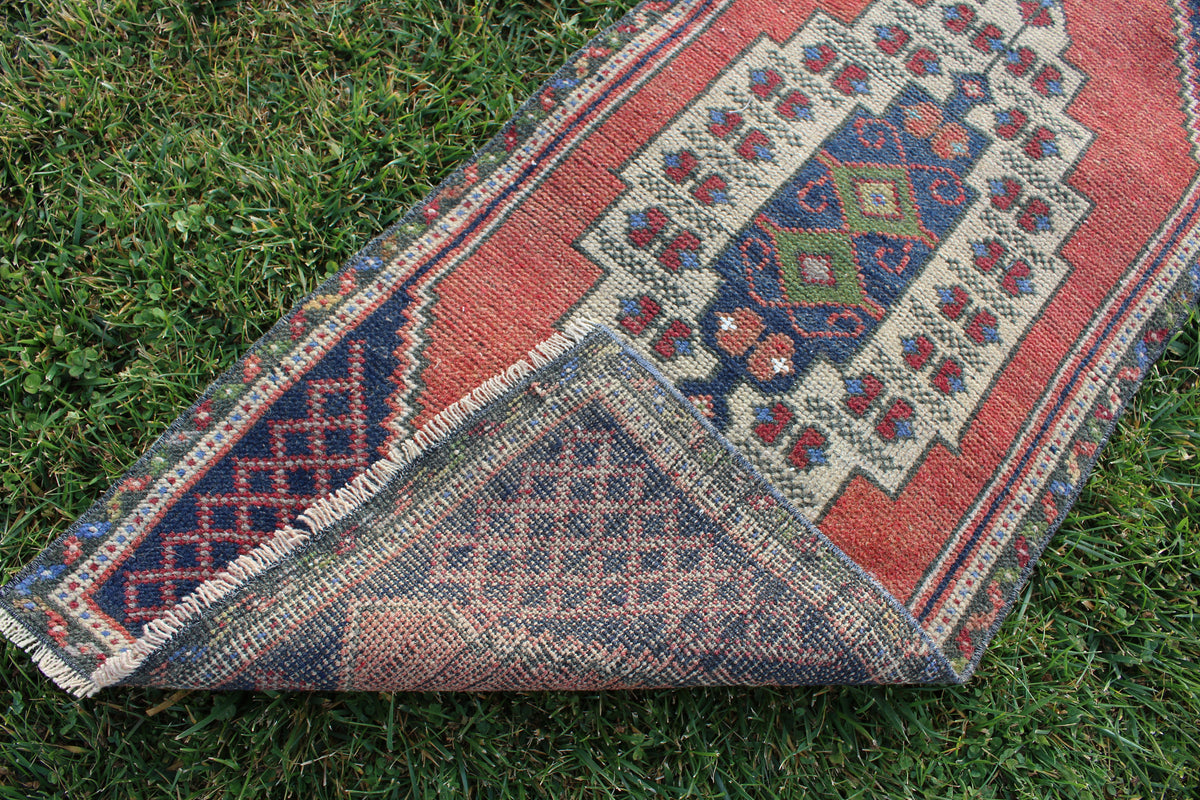 Turkish Rug,2 by 4 Oushak Turkish Small Oushak Rug, Oushak  Navajo Pink Oushak Aztec,   1.7 x 4  Feet  AG915