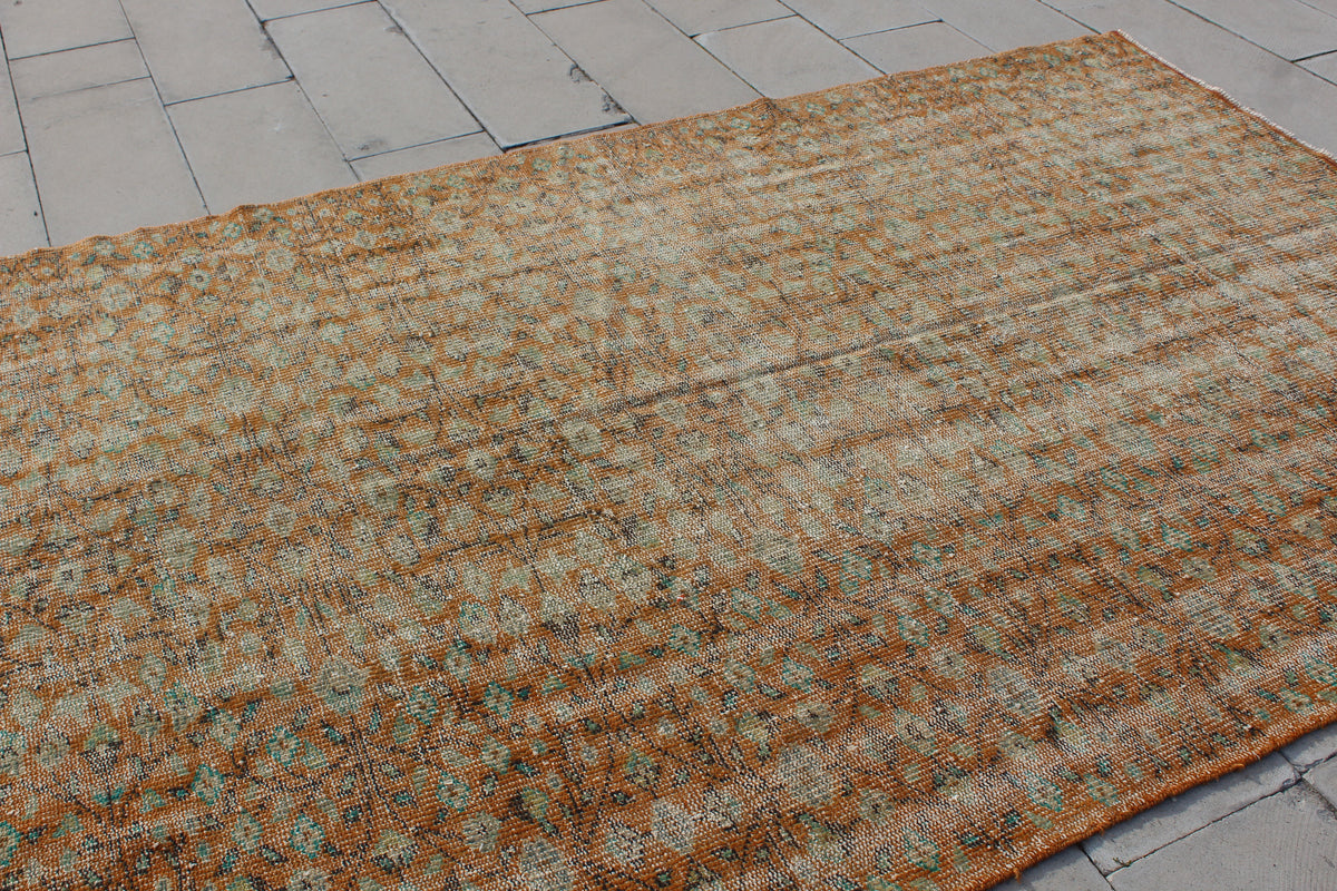 Turkey Rug, Vintage Oushak   Bohemian Turkish Rug, Handmade Turkish Carpet, Oriental Hand Knotted Rug,   5.9 x 9.1  Feet AG961