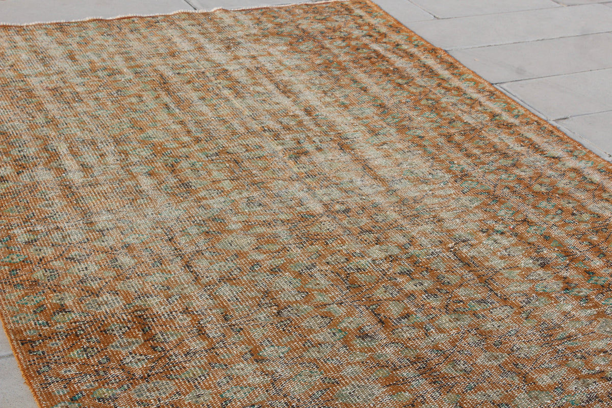 Turkey Rug, Vintage Oushak   Bohemian Turkish Rug, Handmade Turkish Carpet, Oriental Hand Knotted Rug,   5.9 x 9.1  Feet AG961