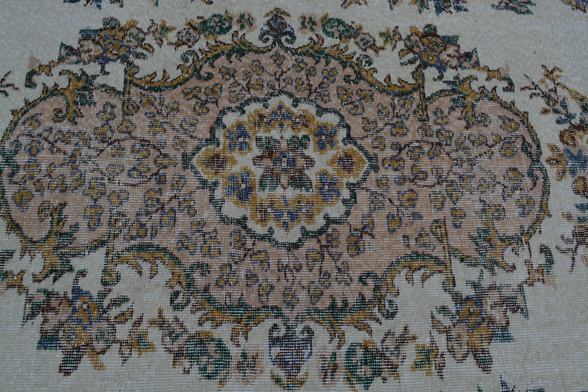 Oriental Rug, Large Bohemian Turkish Best  Area 6x10 Rug, Oriental  Vintage Turkish Rug,   6.4 x 10.1  Feet AG997