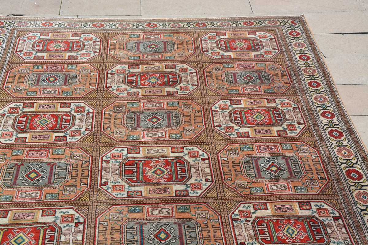 Large Area Rugs, Egyptian Style Rugs, Rug Shop, Oriental Vintage Rug, Hand Knotted Turkish Rugs,                6.3 x 9.0  Feet AG1046