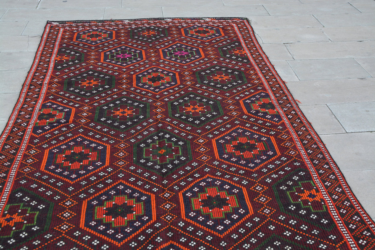 Salmon Turkish Rug Wool, Best Turkish Carpets, Oriental Area Rug Turkish  Carpet,  Rare Turkish Rug , Kilim Rare,  5.8 x 10.4 Feet AG1155