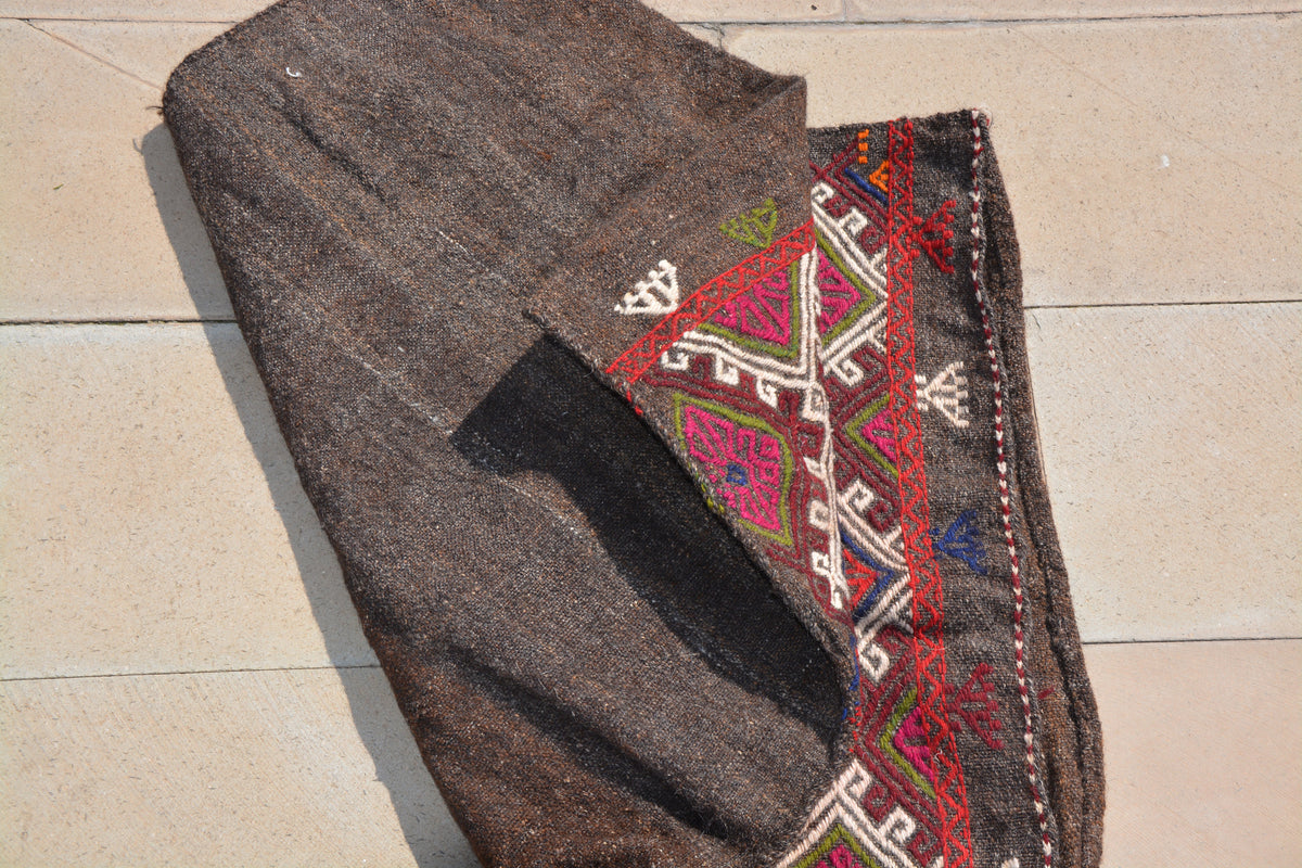Vintage Turkish Rug, Turkish Kilim Rug, Turkish Antique Rugs, Turkish Kilim Sack,  Turkish Bag, Yomud Chuval,          2.6 x 3.7 Feet AG1265