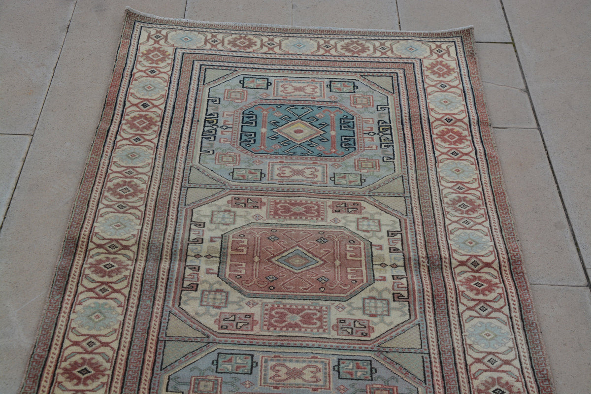 Faded Oriental Rug, Large Turkish Rug, Carpet, Moroccan Rug, Carpets and Rugs, Handmade Oriental Rugs,               3.1 x 5.9  Feet AG1038