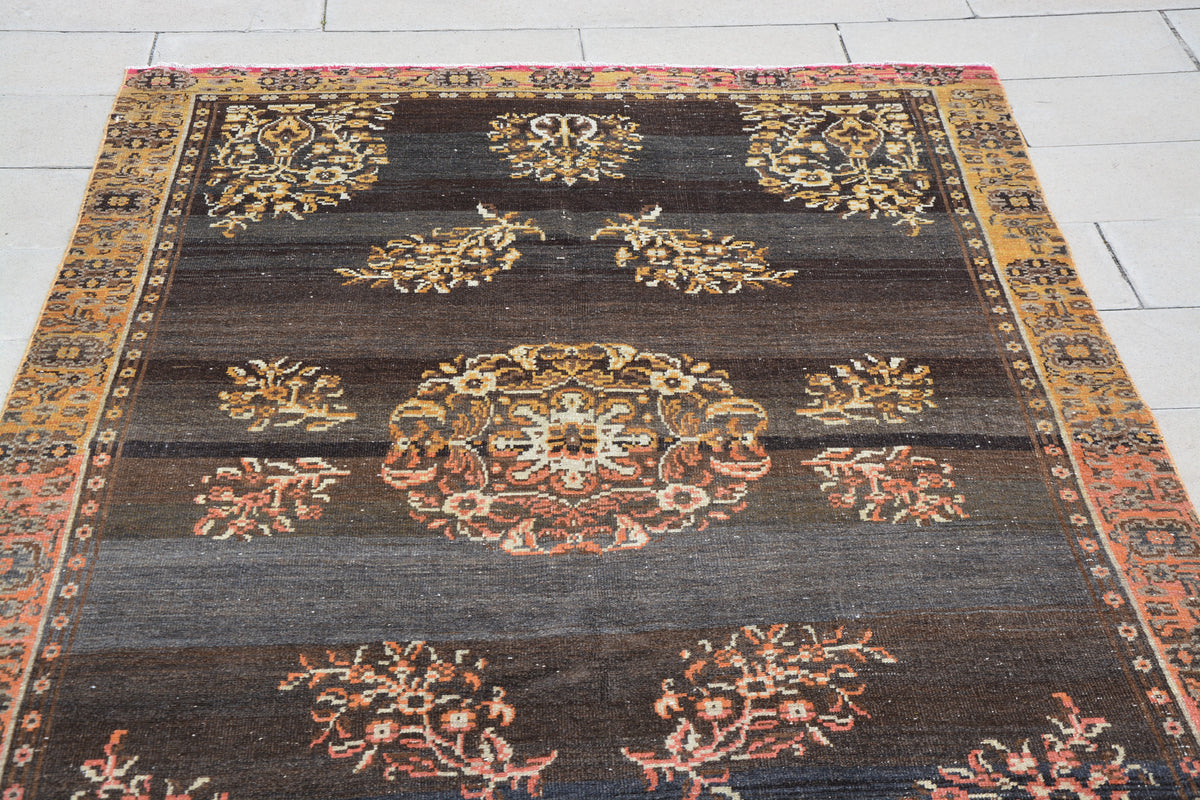 Black Area Rugs, Turkish And Oriental Rugs, Antique Turkish Rugs for Sale, Plush Area Rugs, Office Rugs,        5.8 x 8.7  Feet AG1066