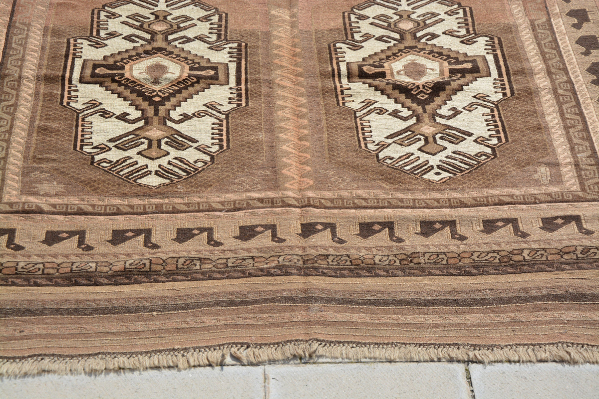 Turkey Rug, Brown Turkish Rug, Cheap Turkish Rugs,  Modern Turkish Carpet, Rugs Direct, Hand Knotted Wool Rugs,    6.5 x 8.8  Feet AG1096