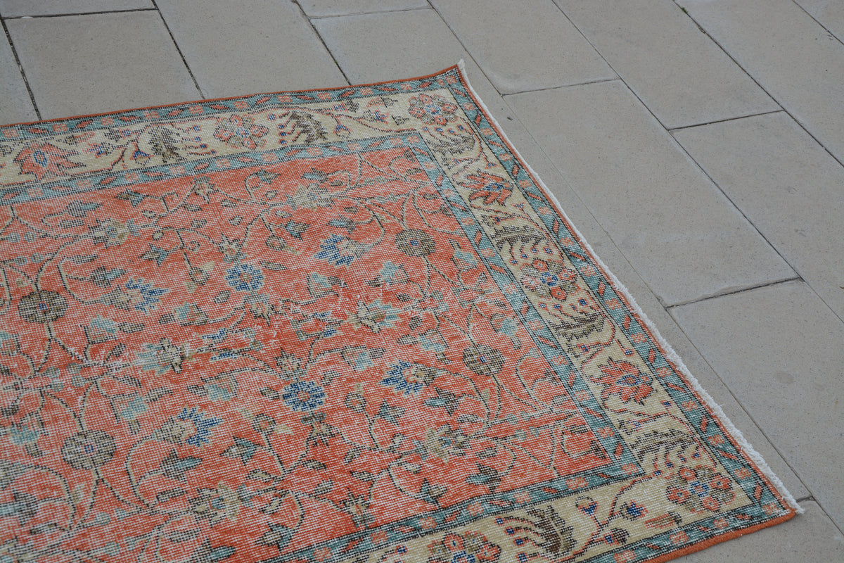Antique Anatolian Rugs, Oriental Style Carpets, Faded Turkish Rugs, Bohemian Floor Rugs, Oriental Carpets &amp; Rugs,   3.9 x 7.3  Feet AG1113