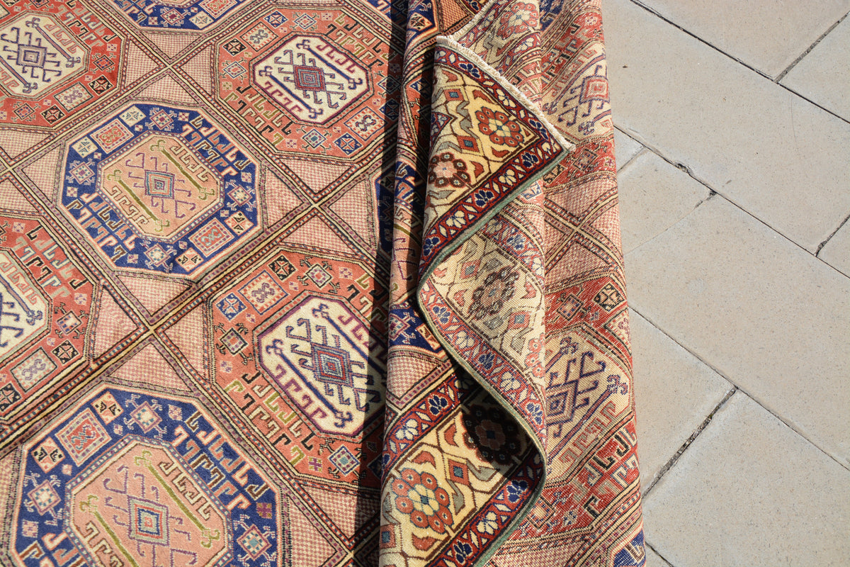 Central Oriental Rugs, Turkish Gabbeh Rugs, Turkish Kayseri Rug, Bohemian Oriental Rugs, Turkish Rug Oushak,  8.5 x 12.4 Feet AG1149