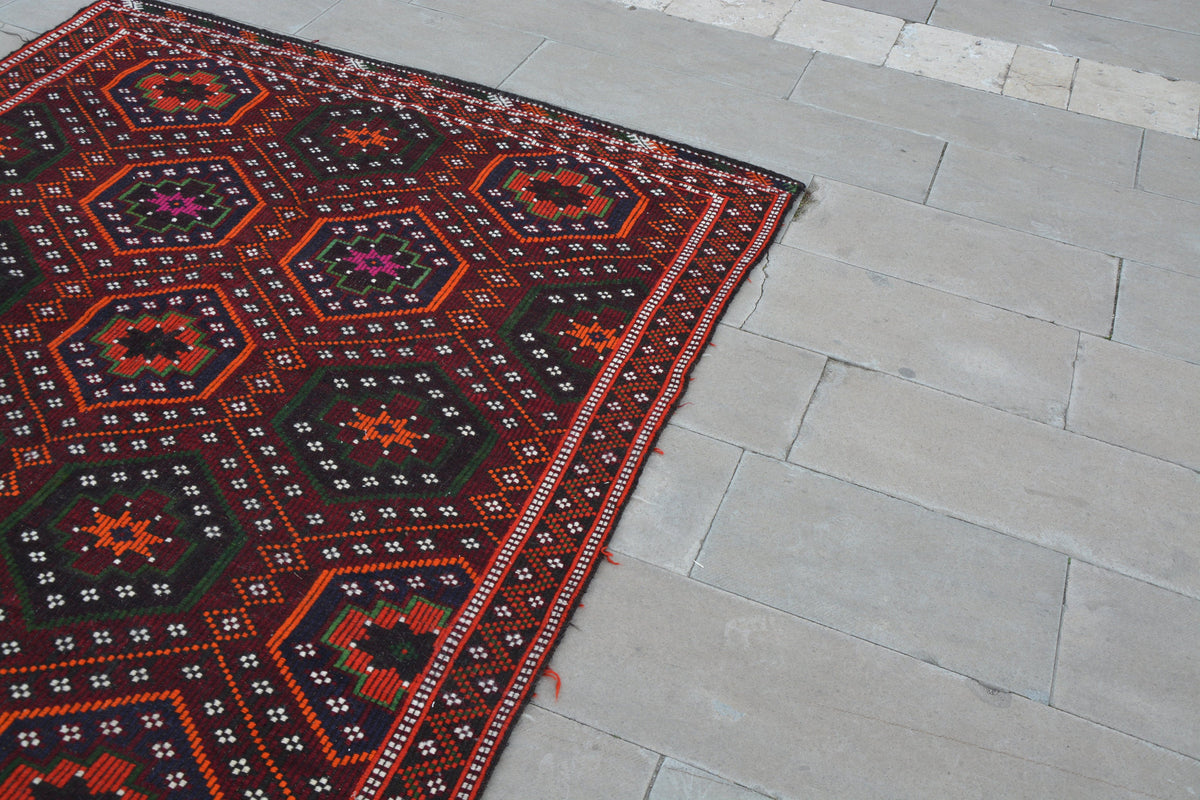 Salmon Turkish Rug Wool, Best Turkish Carpets, Oriental Area Rug Turkish  Carpet,  Rare Turkish Rug , Kilim Rare,  5.8 x 10.4 Feet AG1155