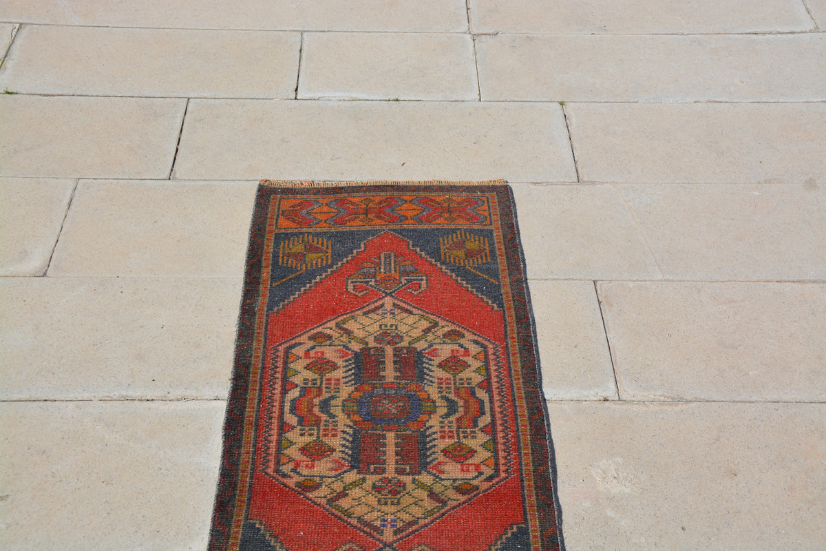 Turkish Rug,Bohemian Rug, Small Carpet, Handmade Small Rug, Small Area Rug, Oushak Small Rug,       1.7 x 3.8 Feet AG1233