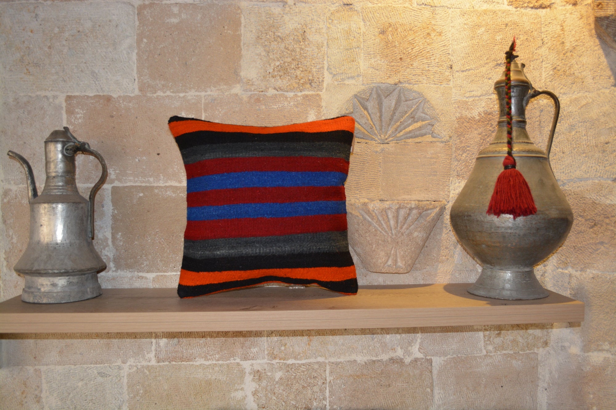 Anatolian Kilim Cushion, Kilim Rug, Cushion, Kilim Cushions, Floor Cushion, Cushion, Cover, Turkish Cushion, Pillow Kilim,   16”x16” - EA173