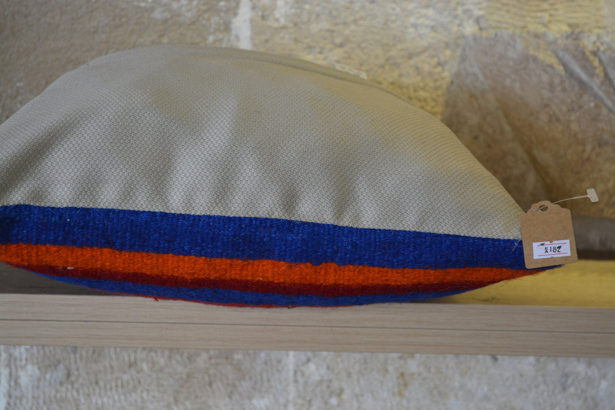 Antique Kilim Pillow, Kilim Cushion Case, Boho Kilim Pillow, Kilim Pillow 16x16, Colorful Cushion, Tradition Kilim,         16”x16” - EA182