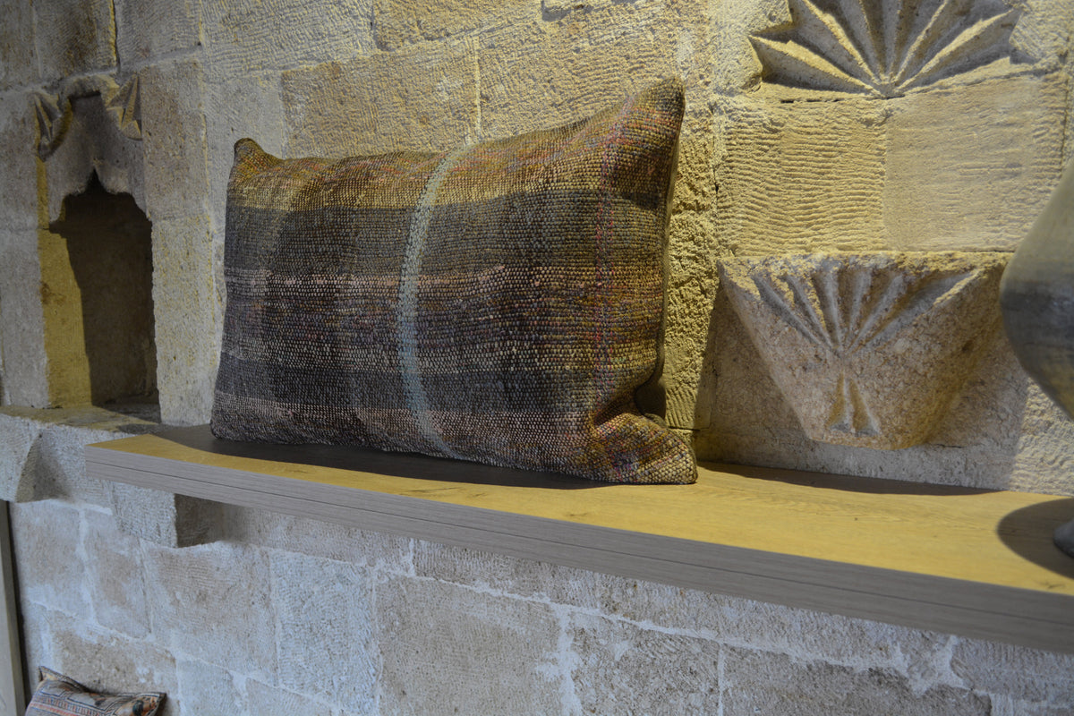 Anatolian Cushion, Turkish Pillow Cushion, Turkish  Handwoven Cushion,  Geometric Cushion, Nomadic Cushion,              16”x24” - EA263