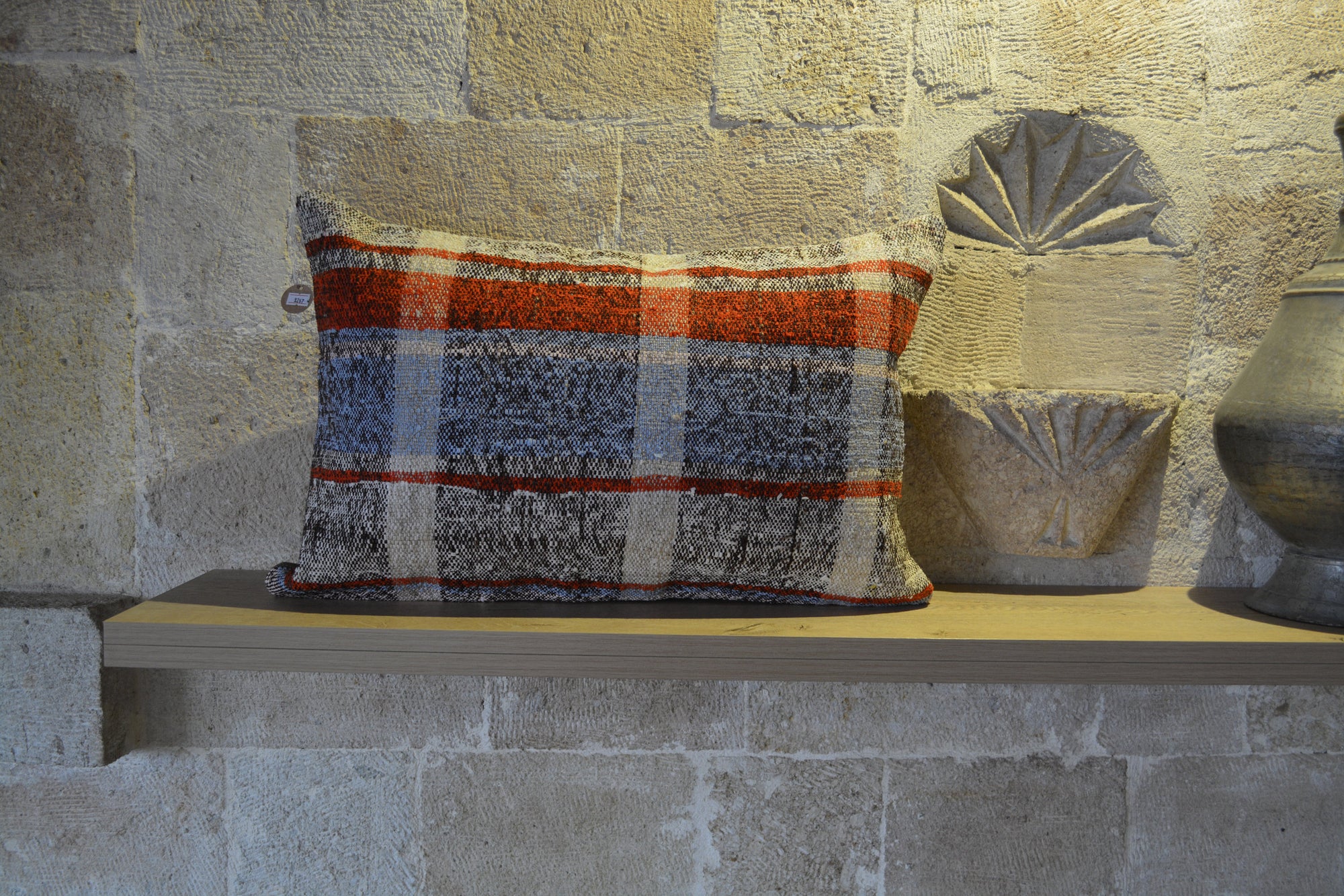 Vintage Pile Cushion, Tribal Cushion, Lumbar Cushion, Vintage Cushion, Bohemian Berber Cushion,                 16”x24” - EA267
