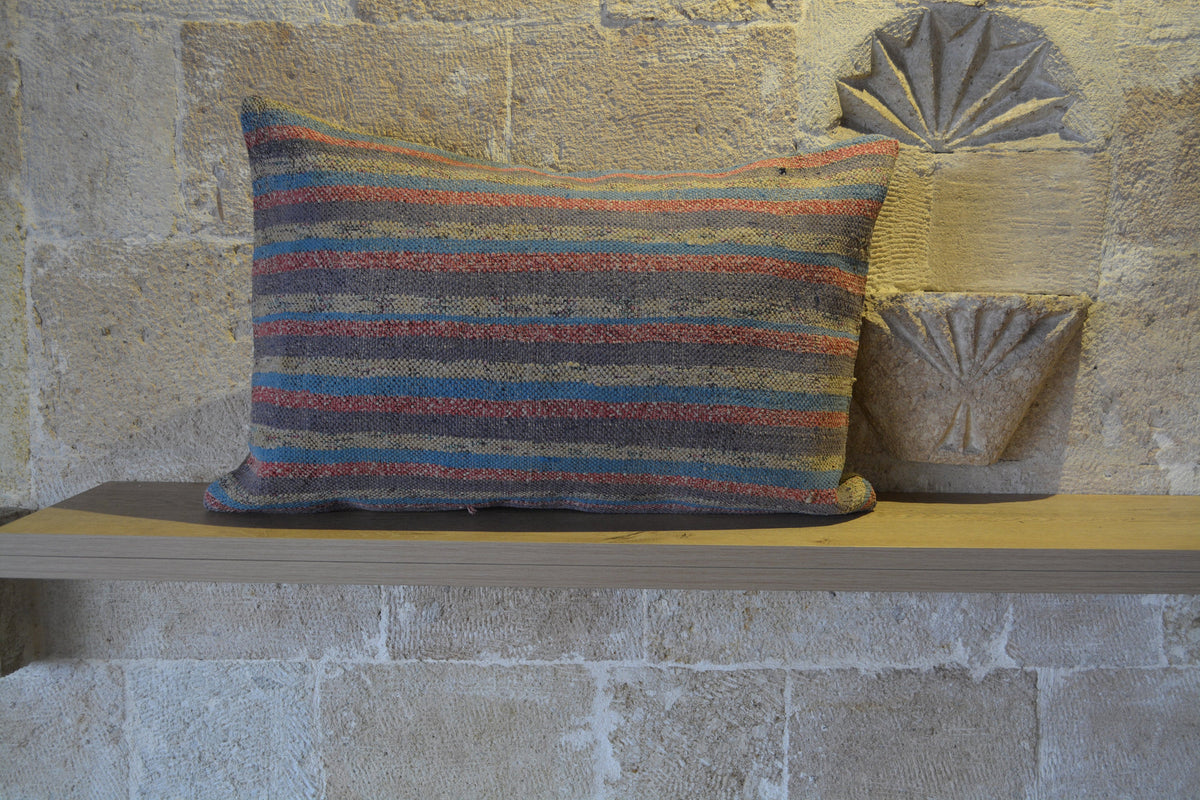 Bohemian Cushion, Hand Knotted Cushion,   Anatolia Cushion, Oriental  Vintage Cushion, Turkish Cushion,               16”x24” - EA278