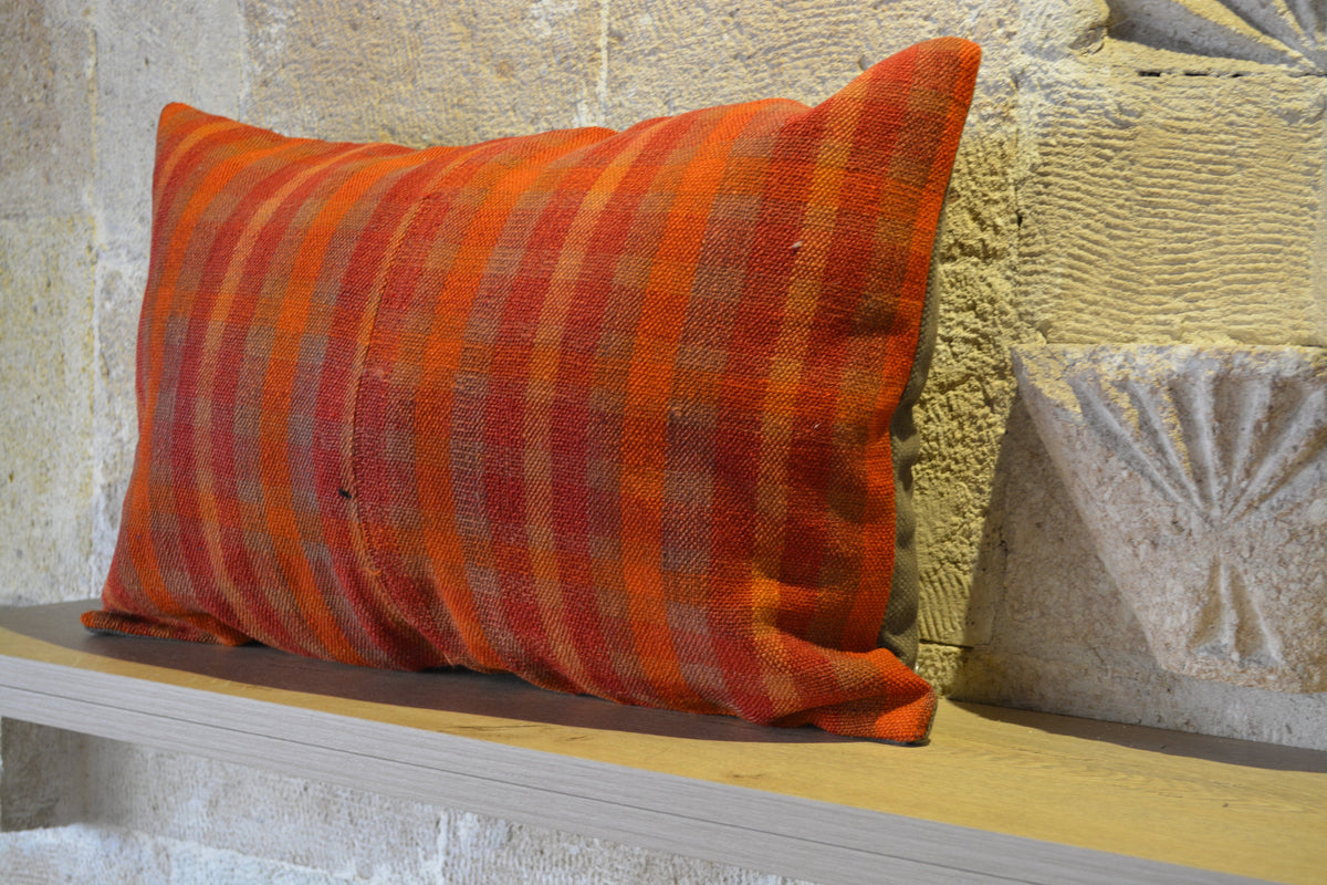 Hand Knotted Cushion,  Kilim Pillow, Kilim Cushion, Kilim Pillow Cover, Kilim Pillows, Kilim Turkish Cushion, 16”x24” - EA302